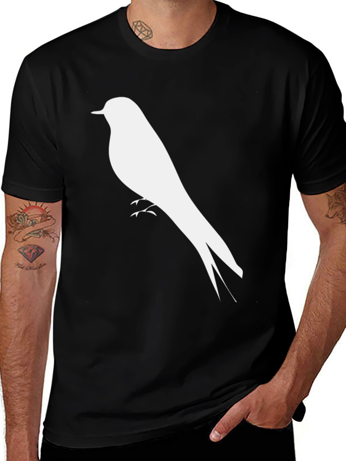 Black Bird Silhouette T-Shirt - Classic Style