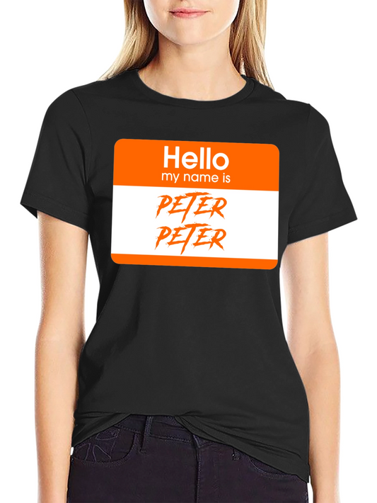 Hello My Name is Peter T-Shirt - Black Crew Neck Tee