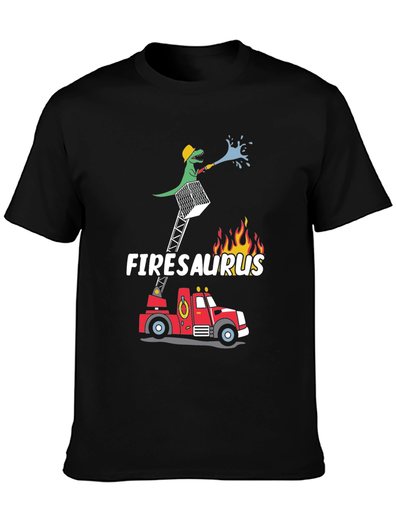Firesaurus T-Shirt | Dinosaur Firefighter Tee