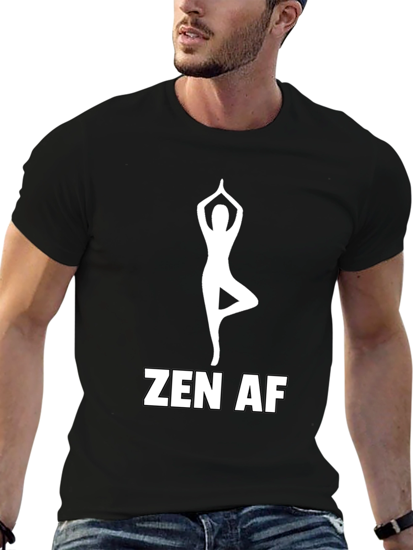 Zen AF T-Shirt: Yoga Pose Graphic Tee