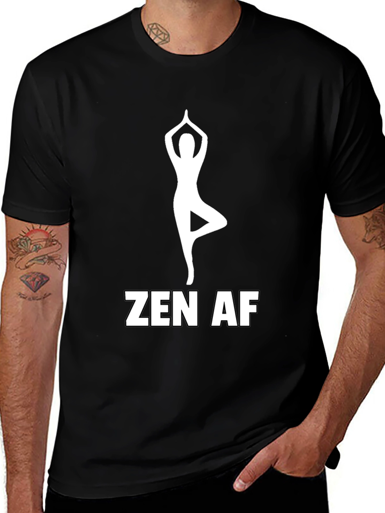 Zen AF T-Shirt: Yoga Pose Graphic Tee