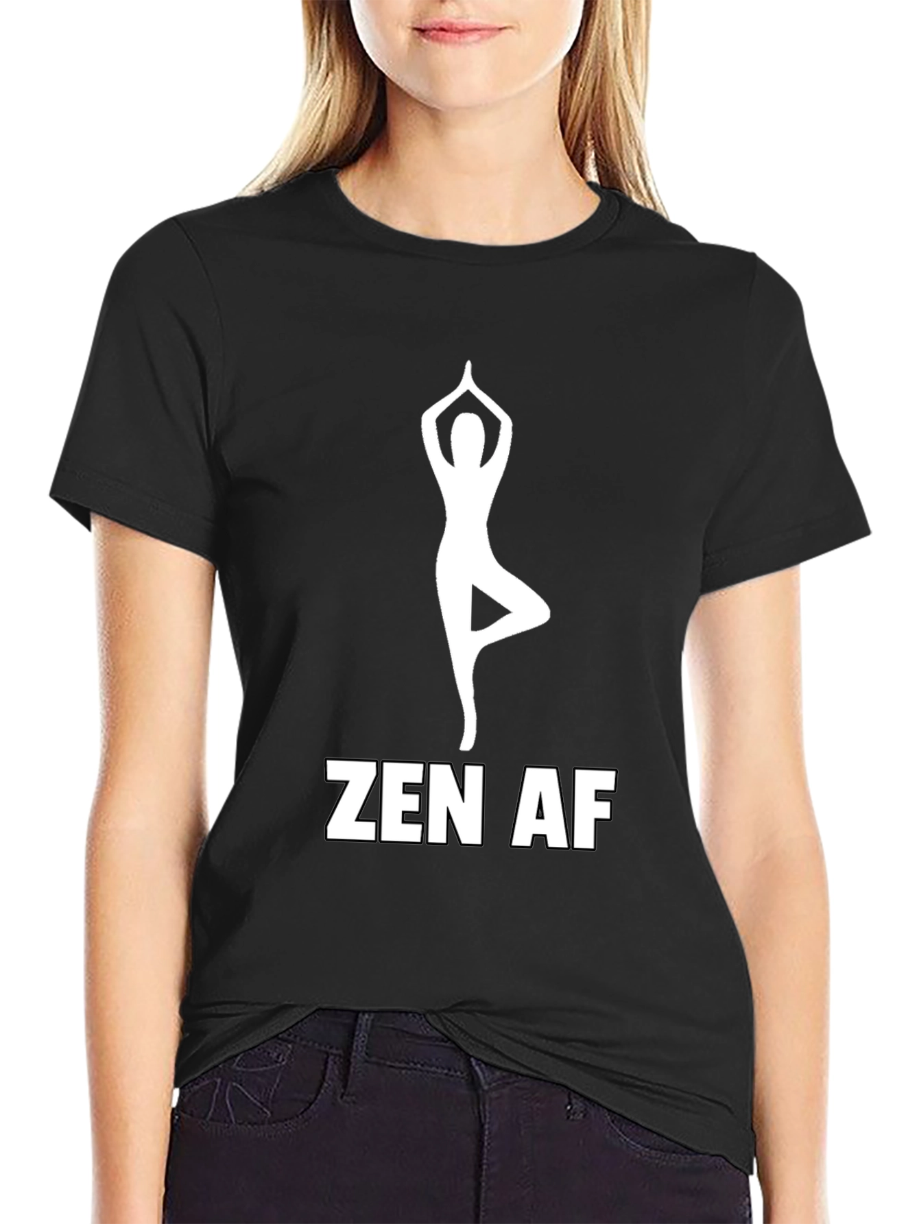 Zen AF T-Shirt: Yoga Pose Graphic Tee