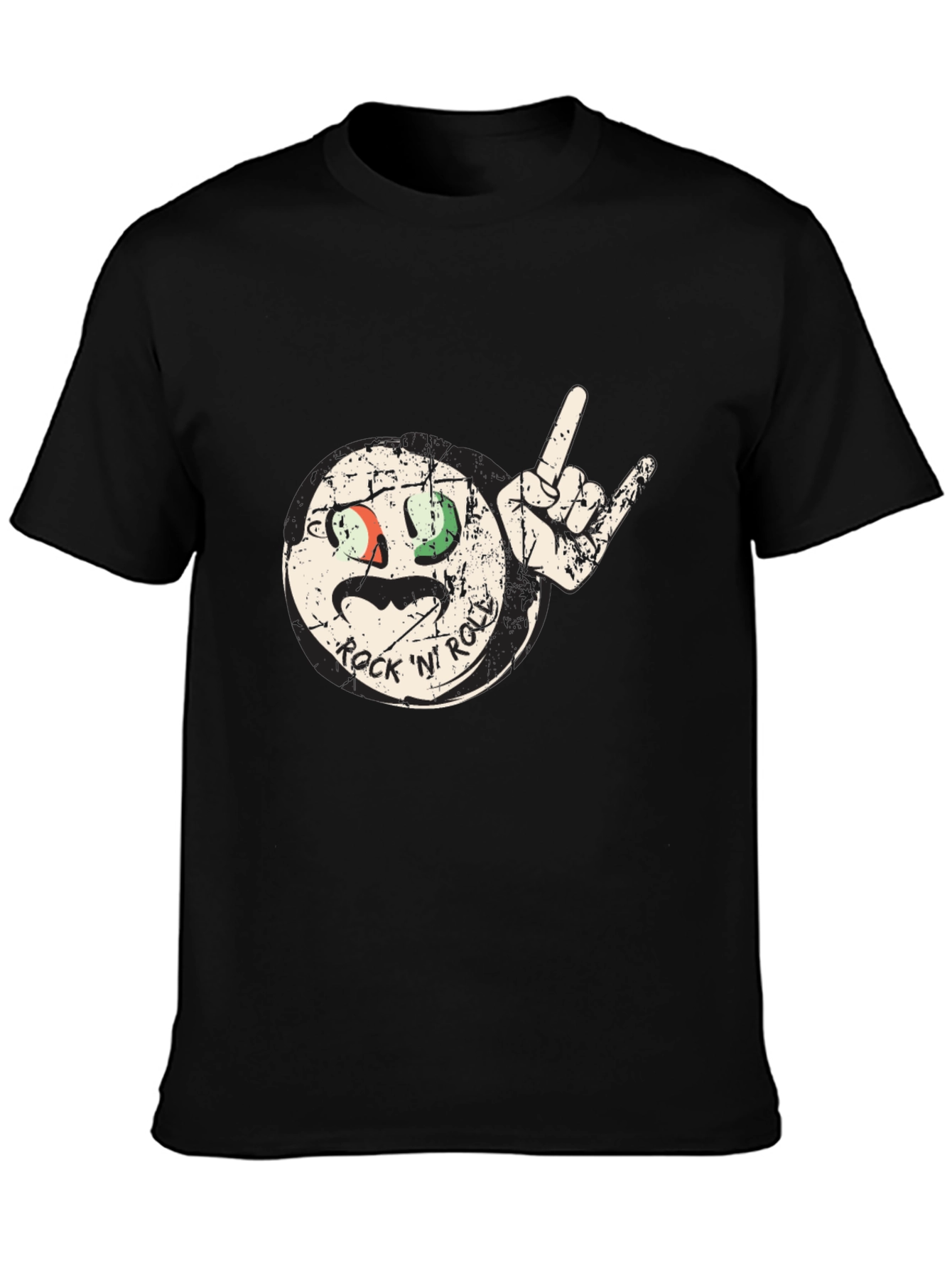 Rock N Roll Graphic Black T-Shirt
