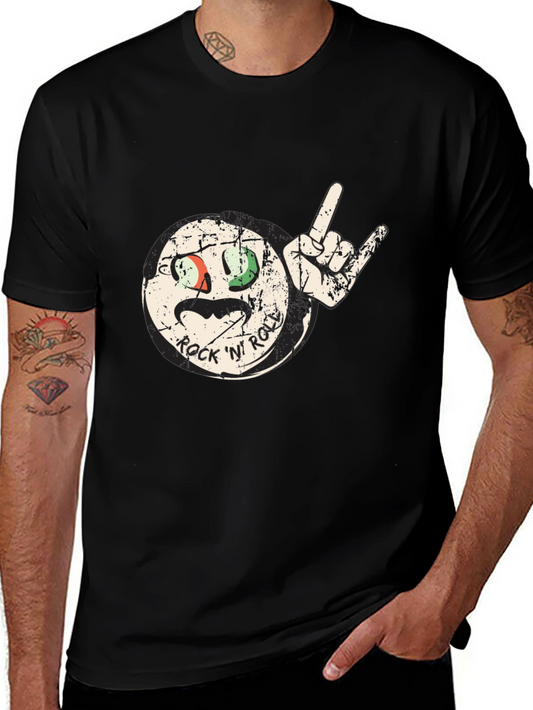 Rock N Roll Graphic Black T-Shirt