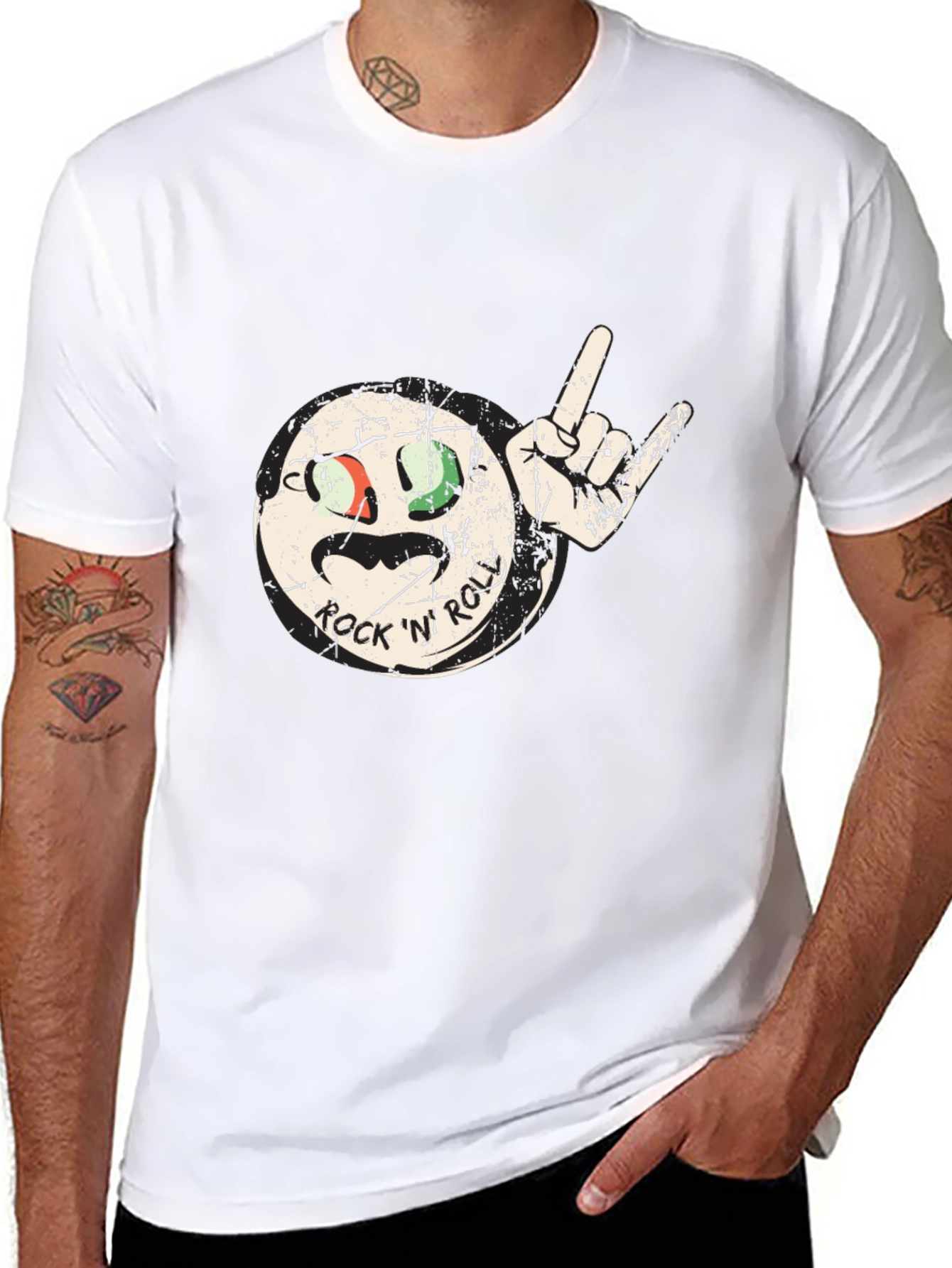 Rock N Roll Graphic Black T-Shirt