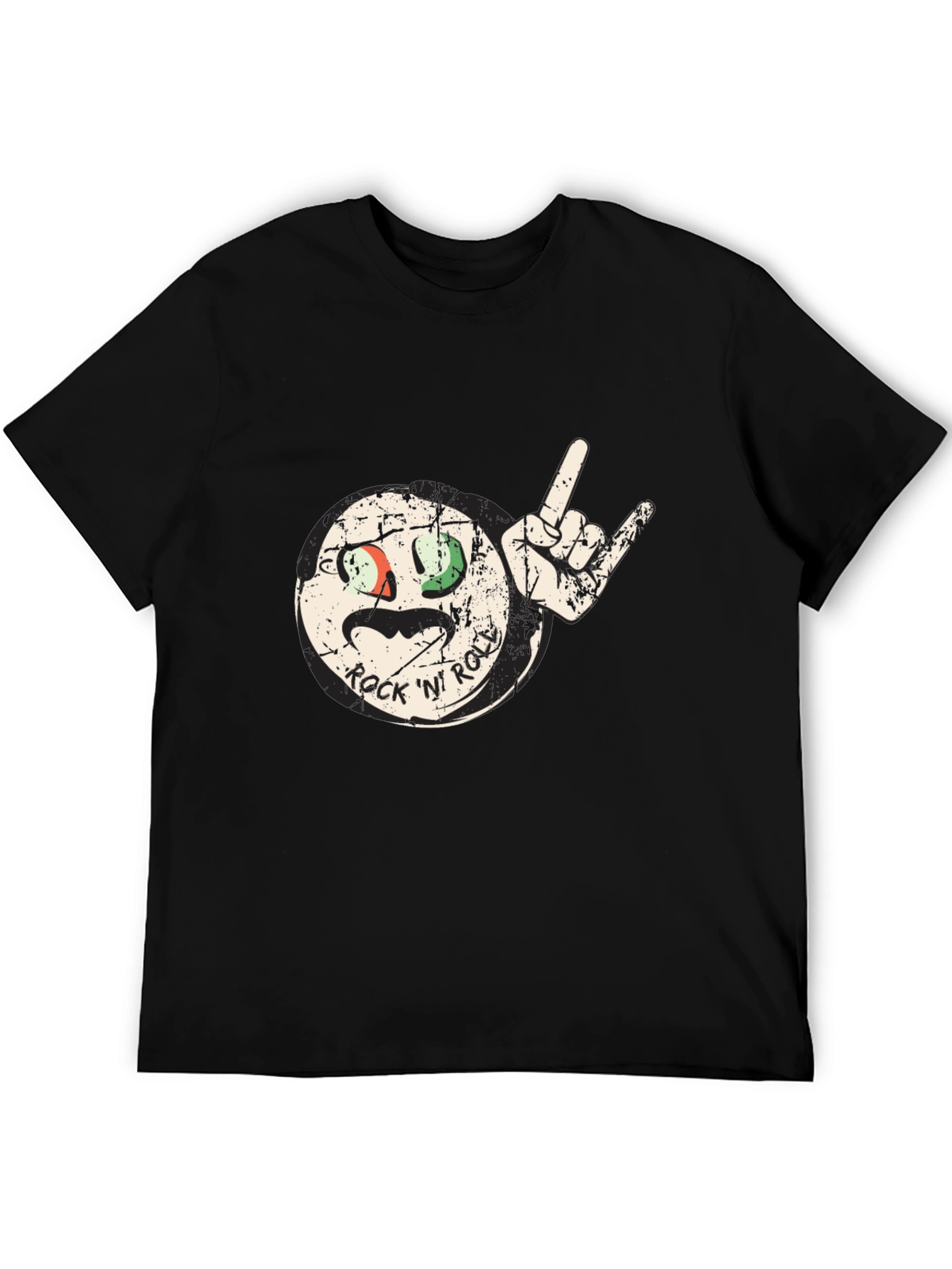 Rock N Roll Graphic Black T-Shirt