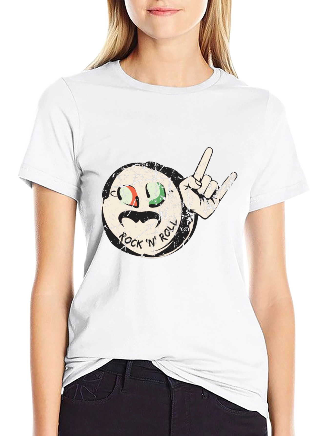 Rock N Roll Graphic Black T-Shirt