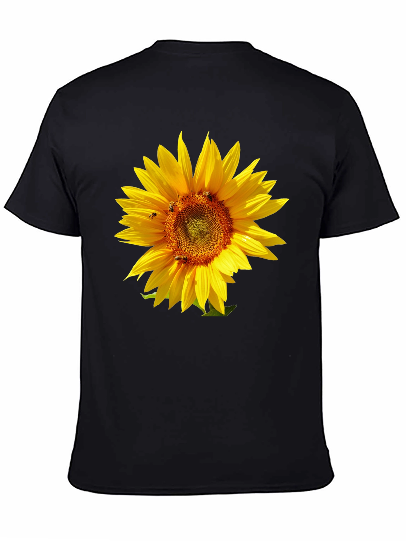 Sunflower Graphic Tee - Black Cotton T-Shirt