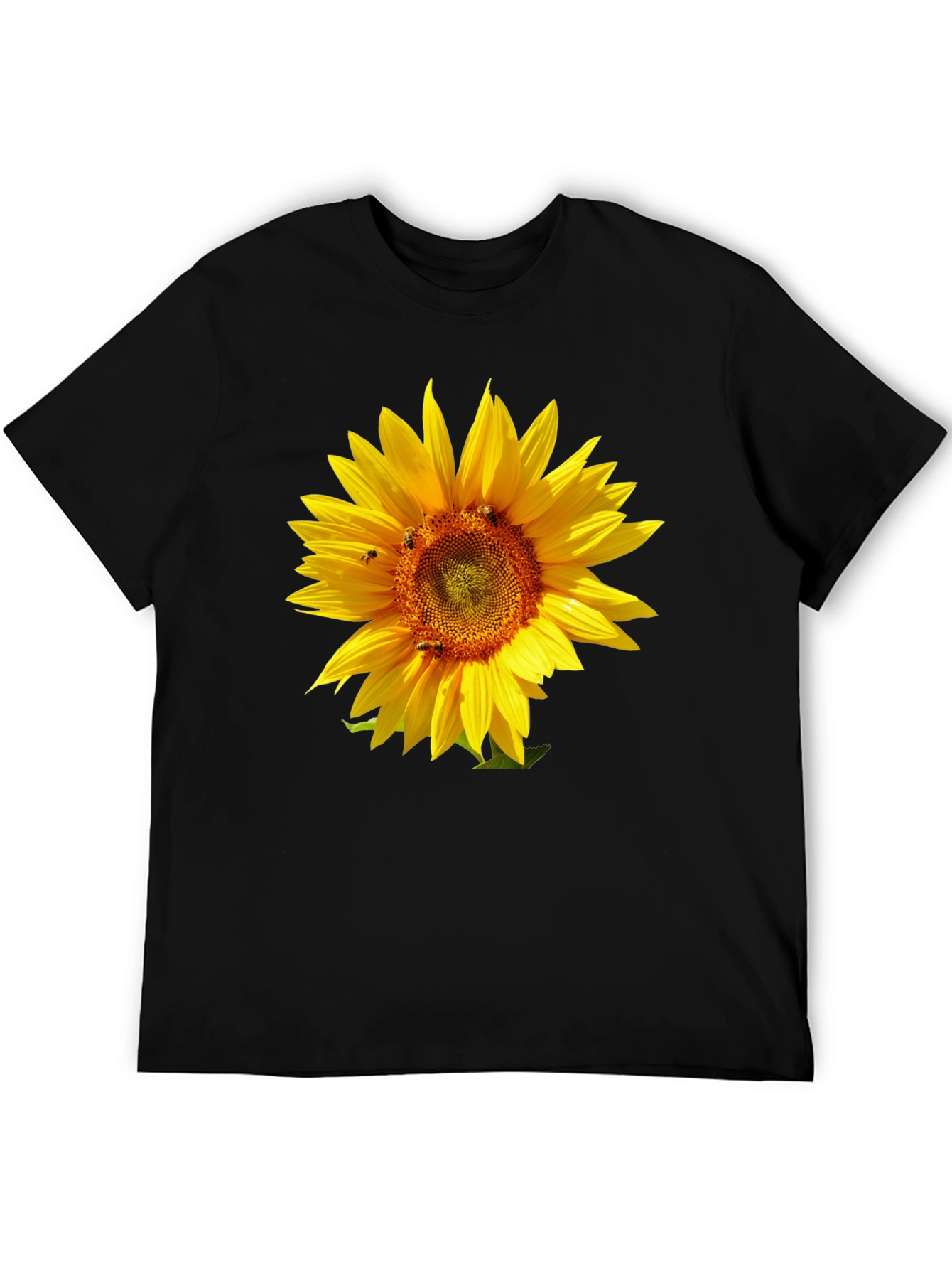 Sunflower Graphic Tee - Black Cotton T-Shirt