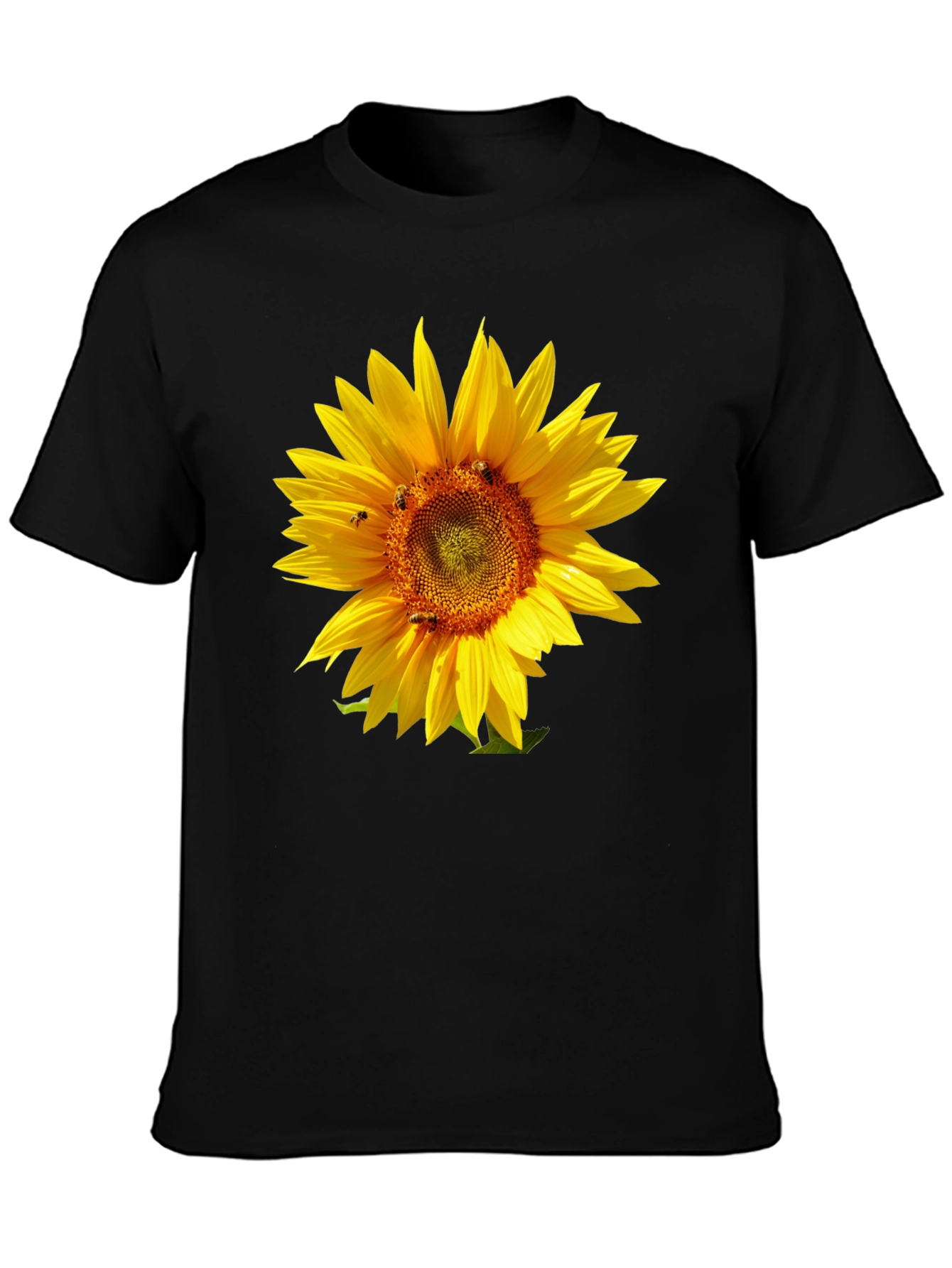 Sunflower Graphic Tee - Black Cotton T-Shirt