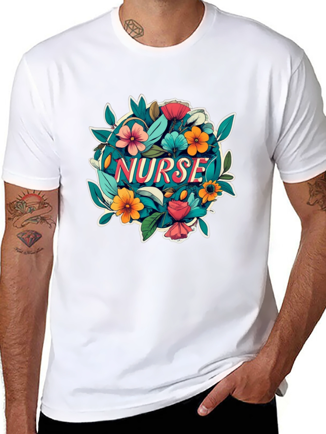Nurse Floral T-Shirt - Gift for Nurses