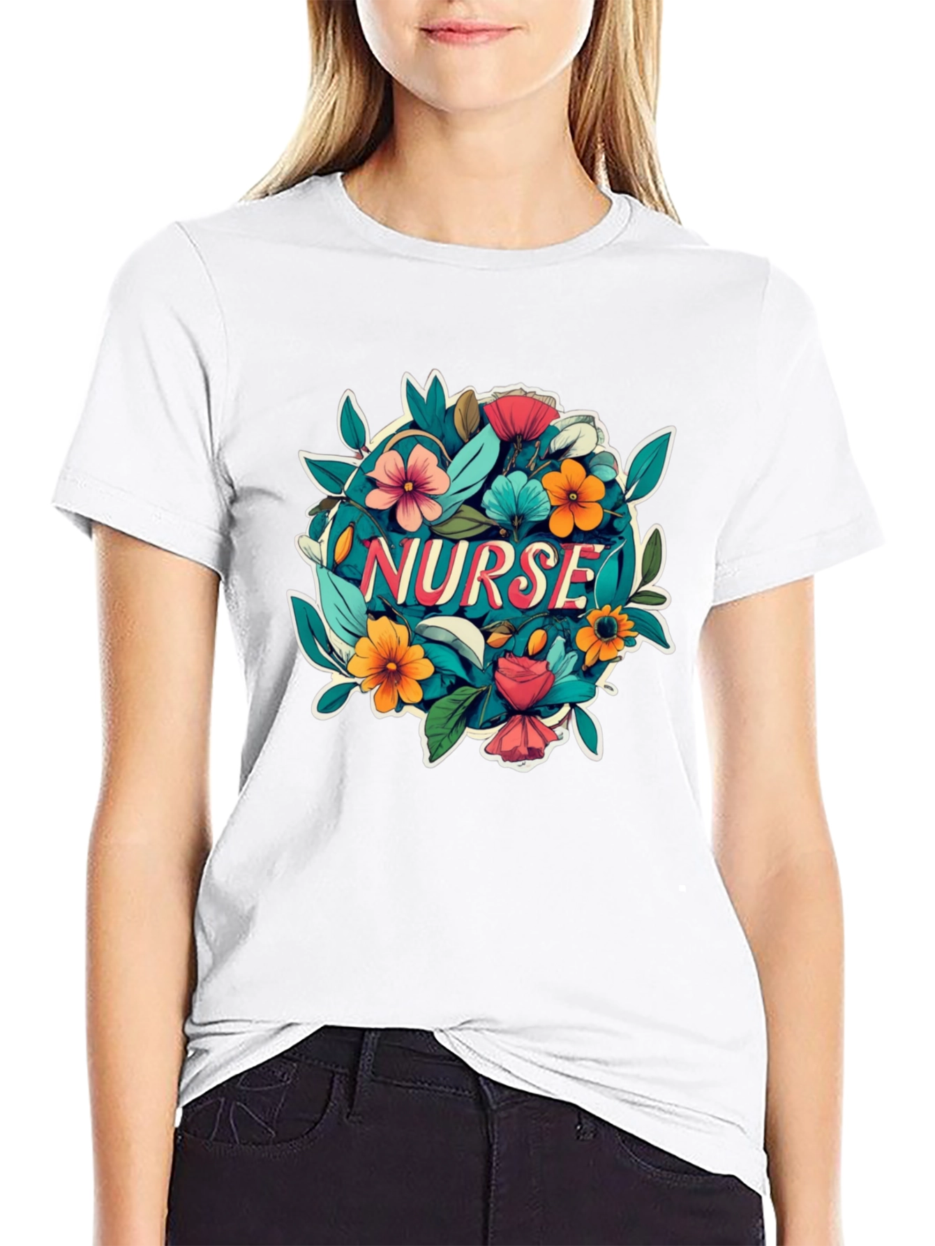 Nurse Floral T-Shirt - Gift for Nurses