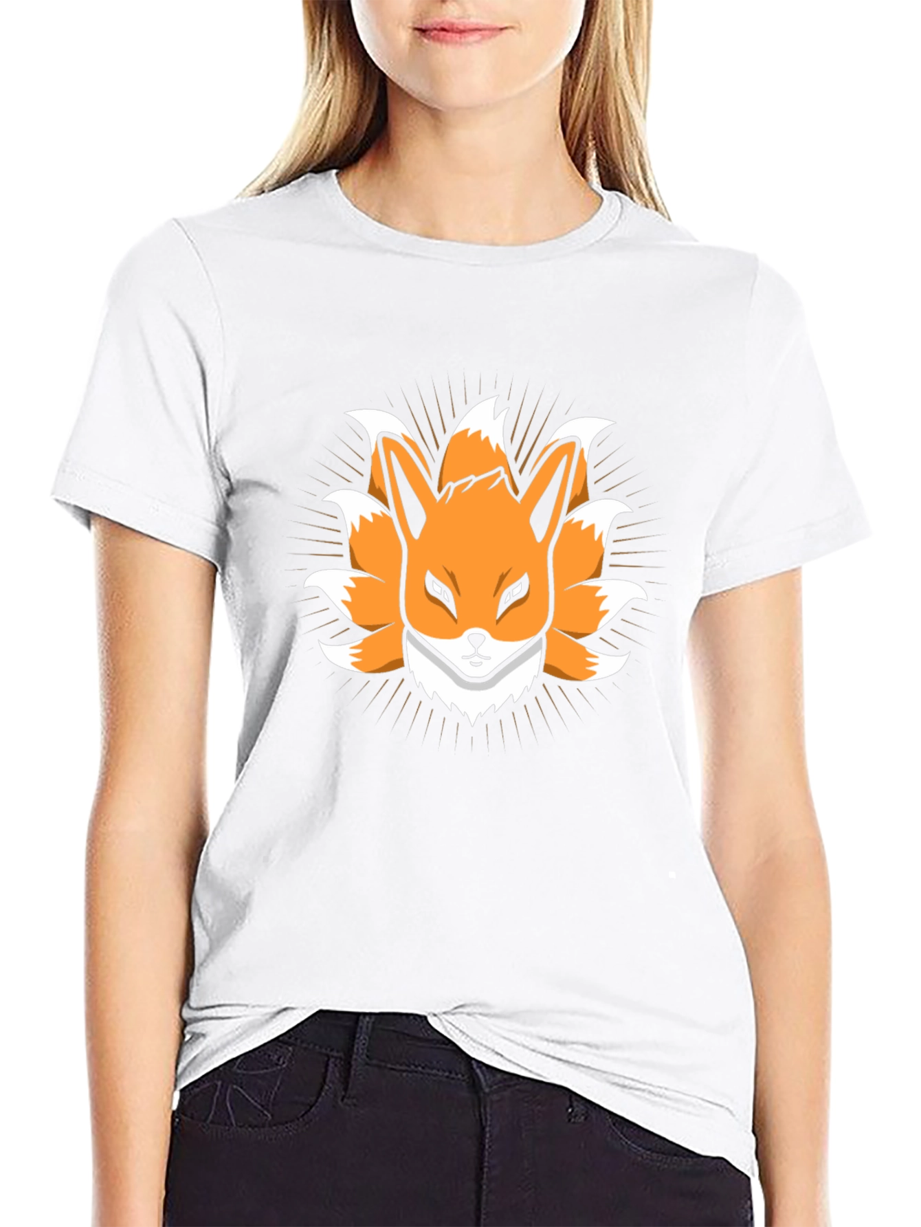 Nine-Tailed Fox Graphic Tee - Anime Style