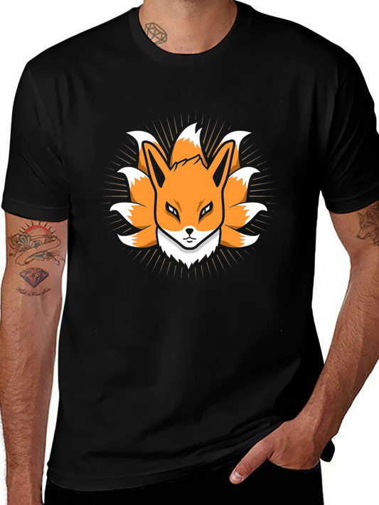 Nine-Tailed Fox Graphic Tee - Anime Style