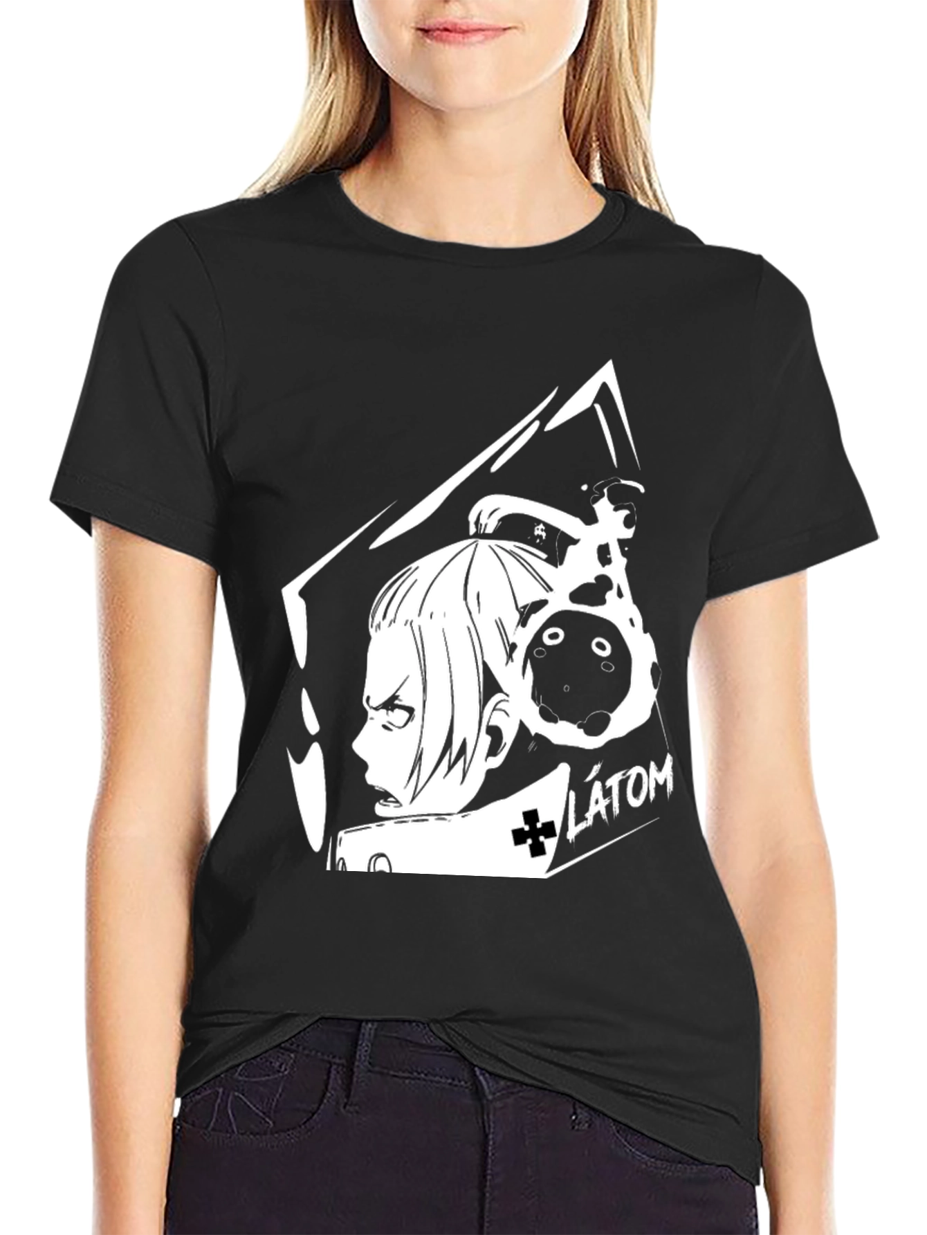 Anime Inspired Black Graphic Tee