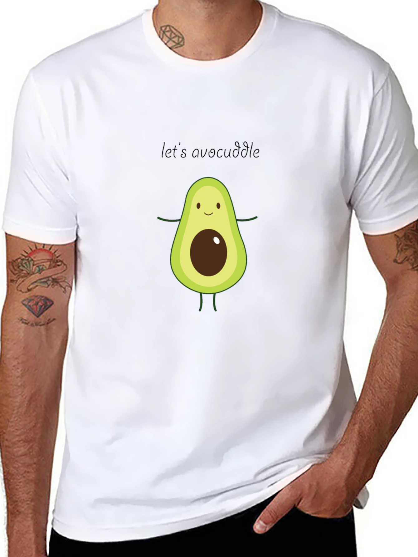 Cute Avocado Graphic Tee - Lets Avocuddle