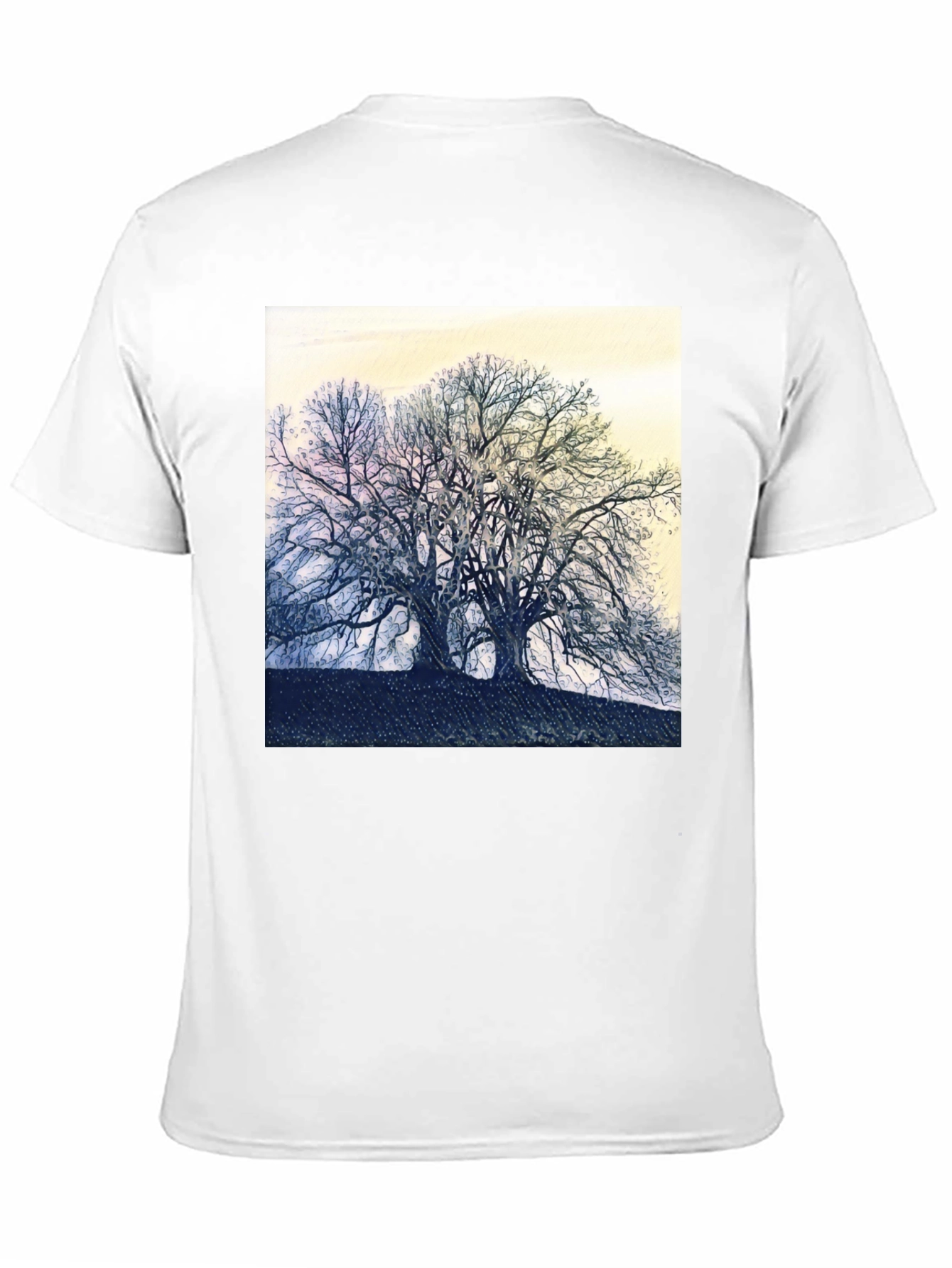Abstract Tree Graphic Tee - Black