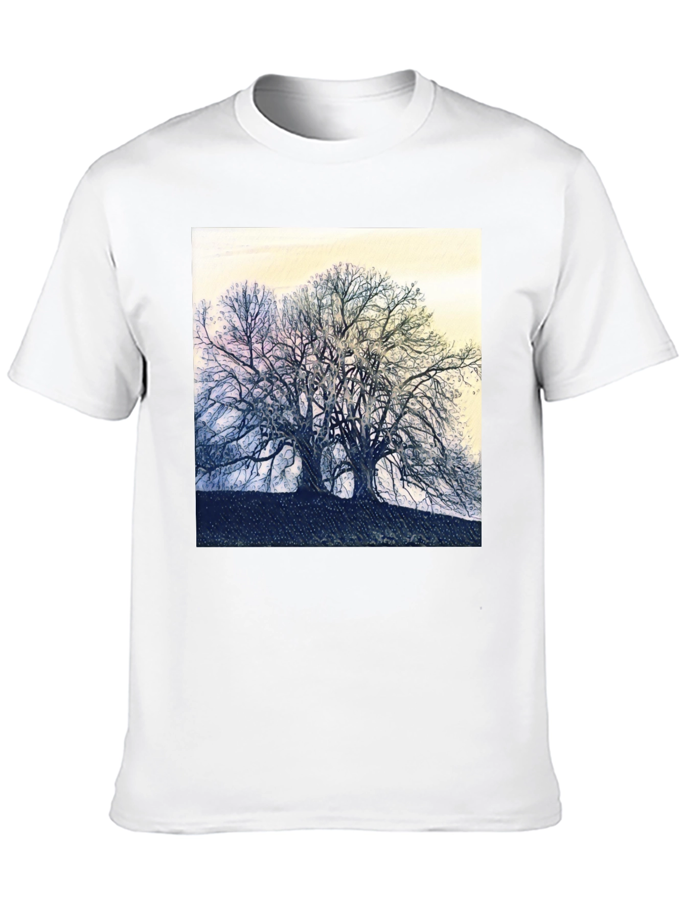Abstract Tree Graphic Tee - Black