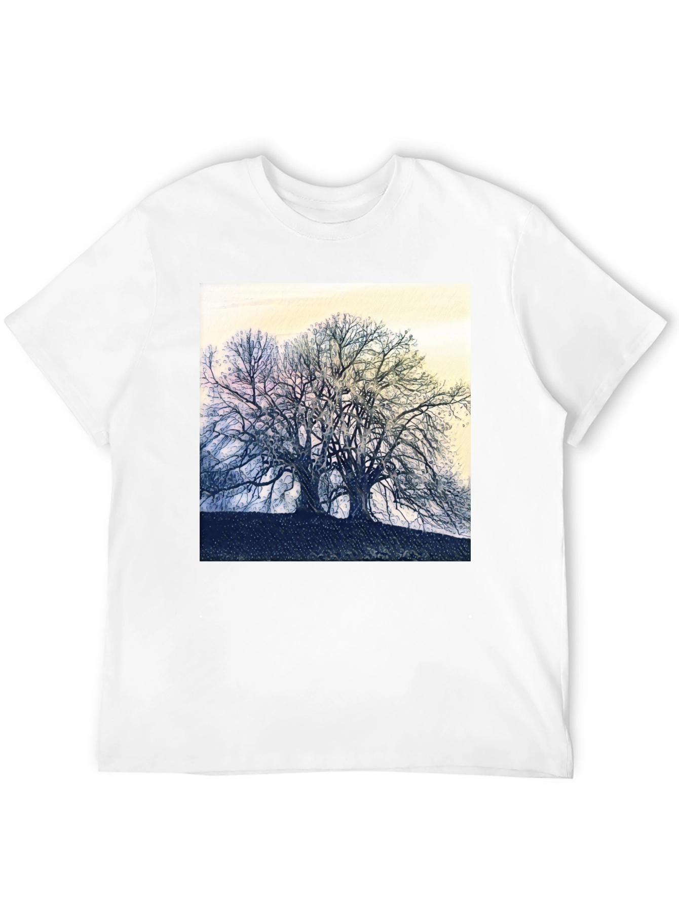 Abstract Tree Graphic Tee - Black