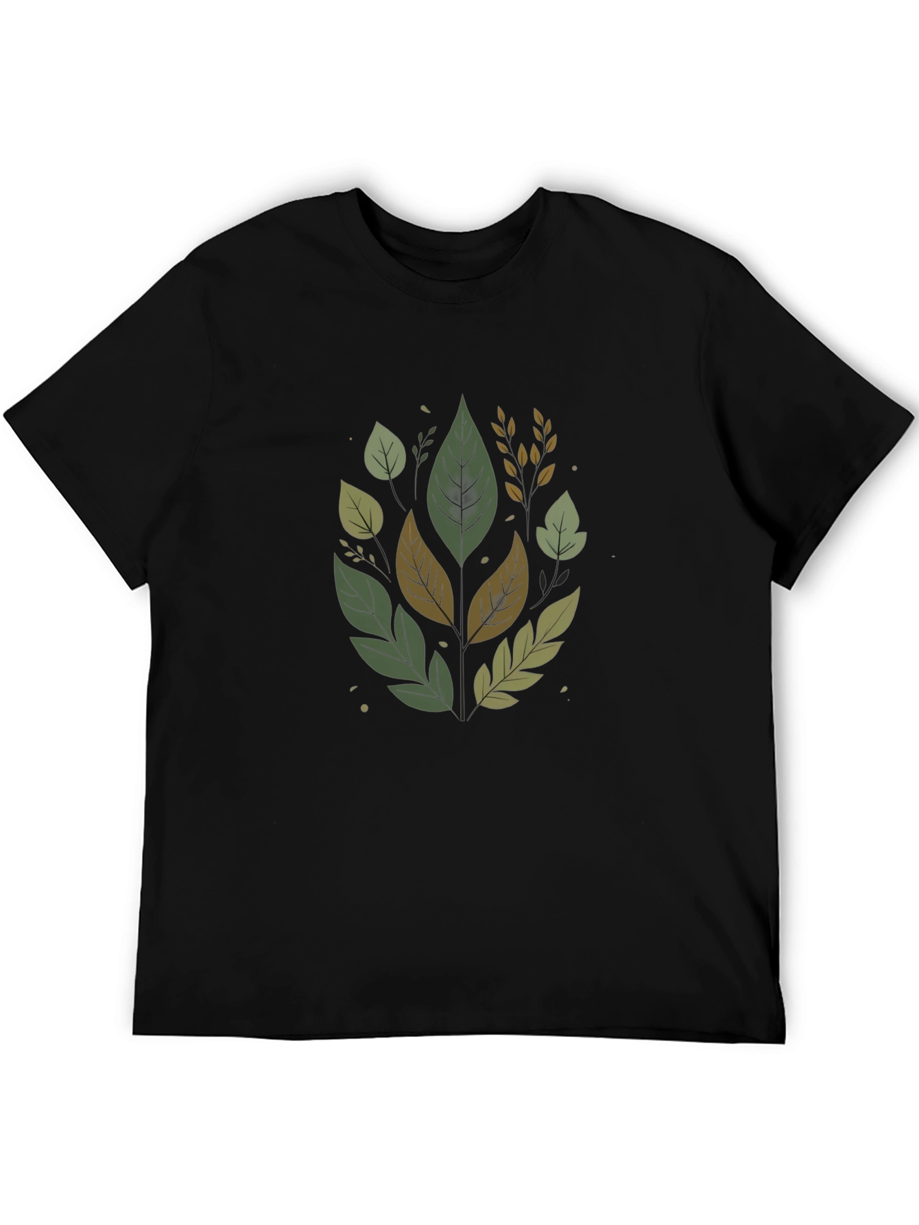 Nature Leaves Black T-Shirt