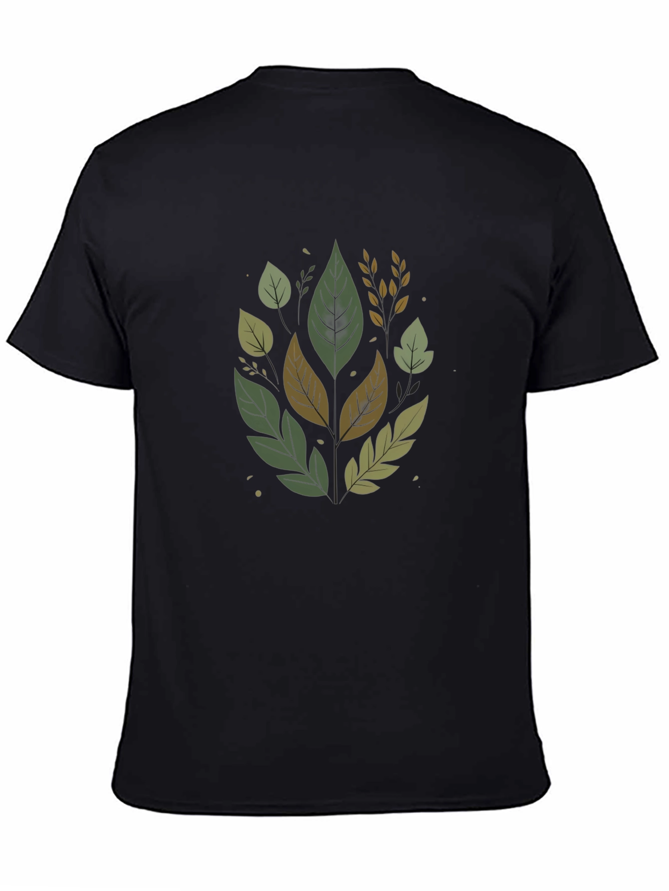 Nature Leaves Black T-Shirt