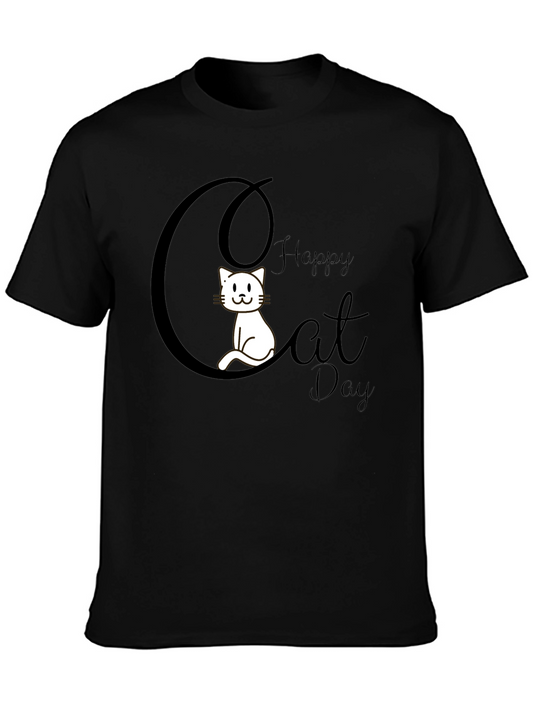 Happy Cat Day T-Shirt Cute Cat Graphic Tee
