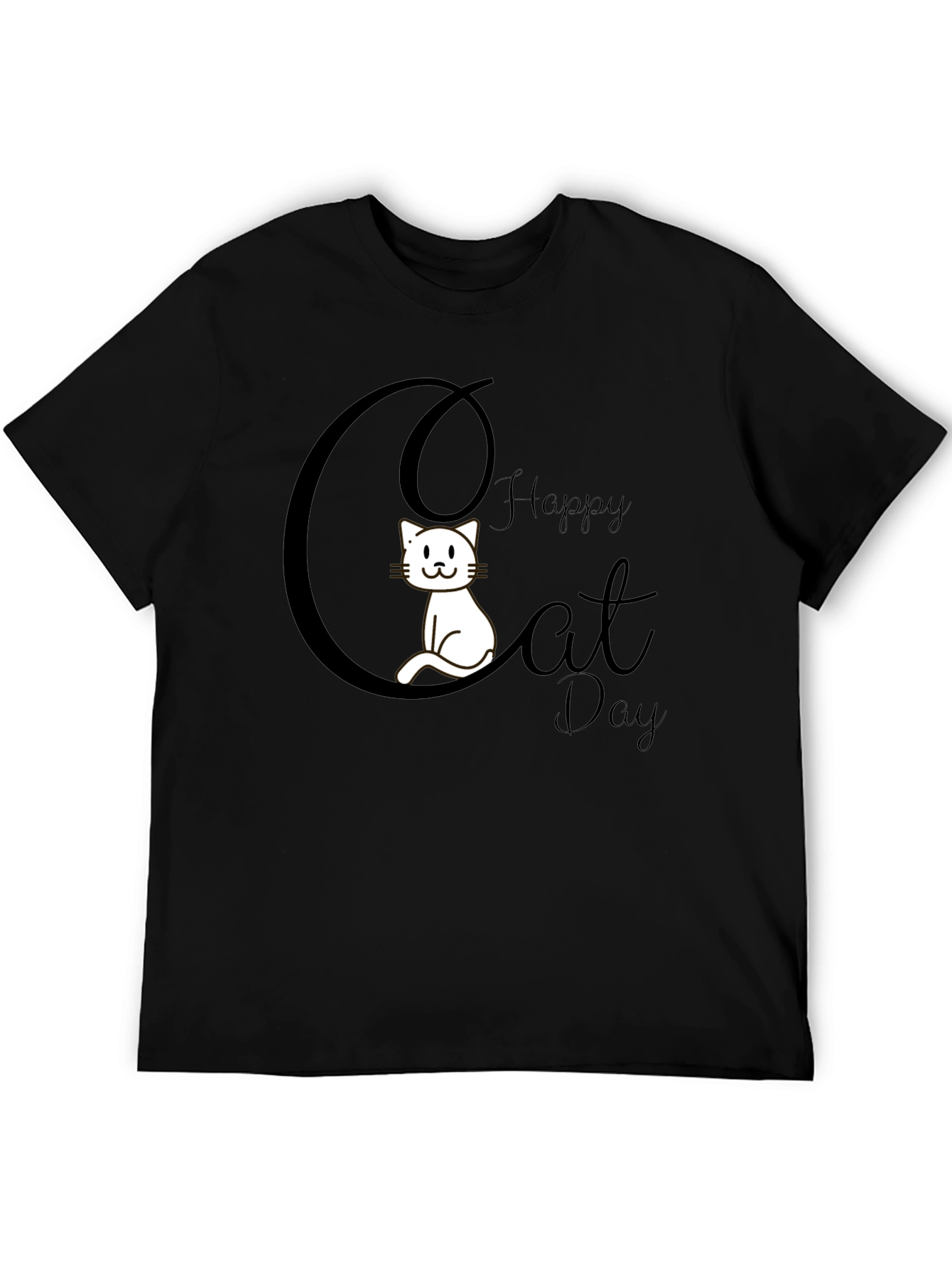 Happy Cat Day T-Shirt Cute Cat Graphic Tee