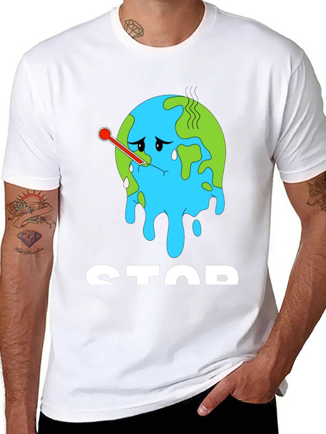 Global Warming Awareness T-Shirt - Stop Earth Design