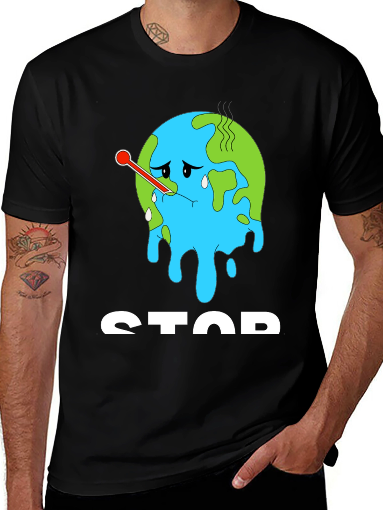 Global Warming Awareness T-Shirt - Stop Earth Design