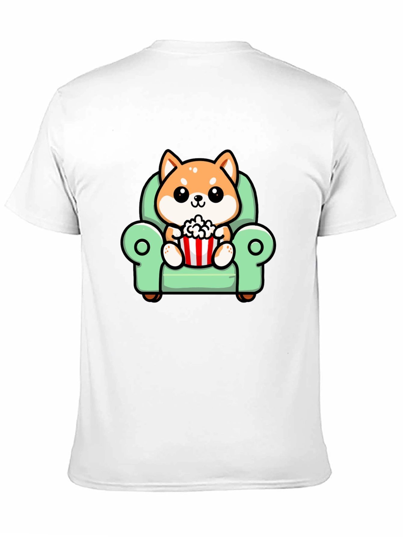 Cute Shiba Inu Dog on Couch Watching Movie T-Shirt