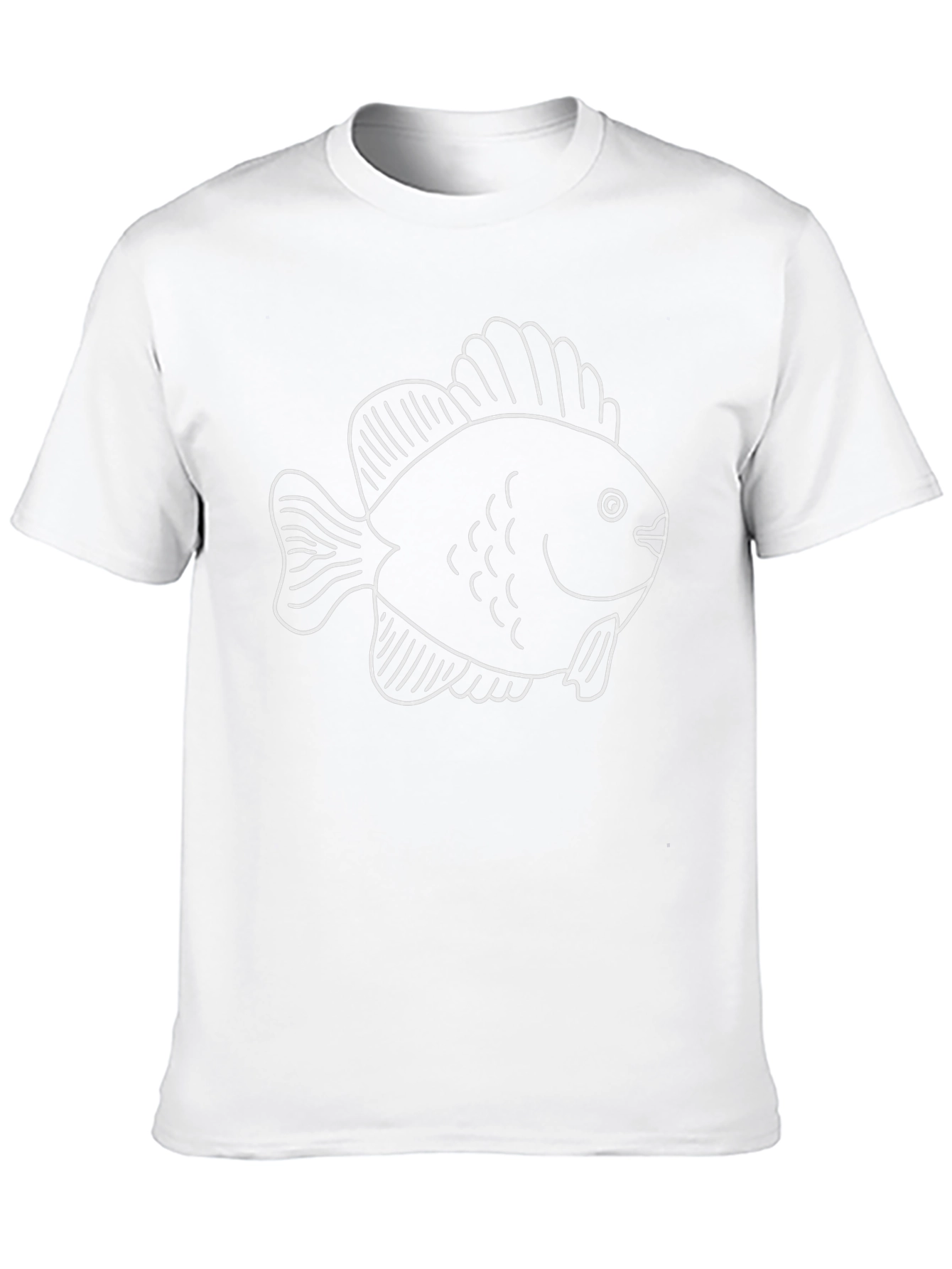 Black T-Shirt with White Fish Graphic