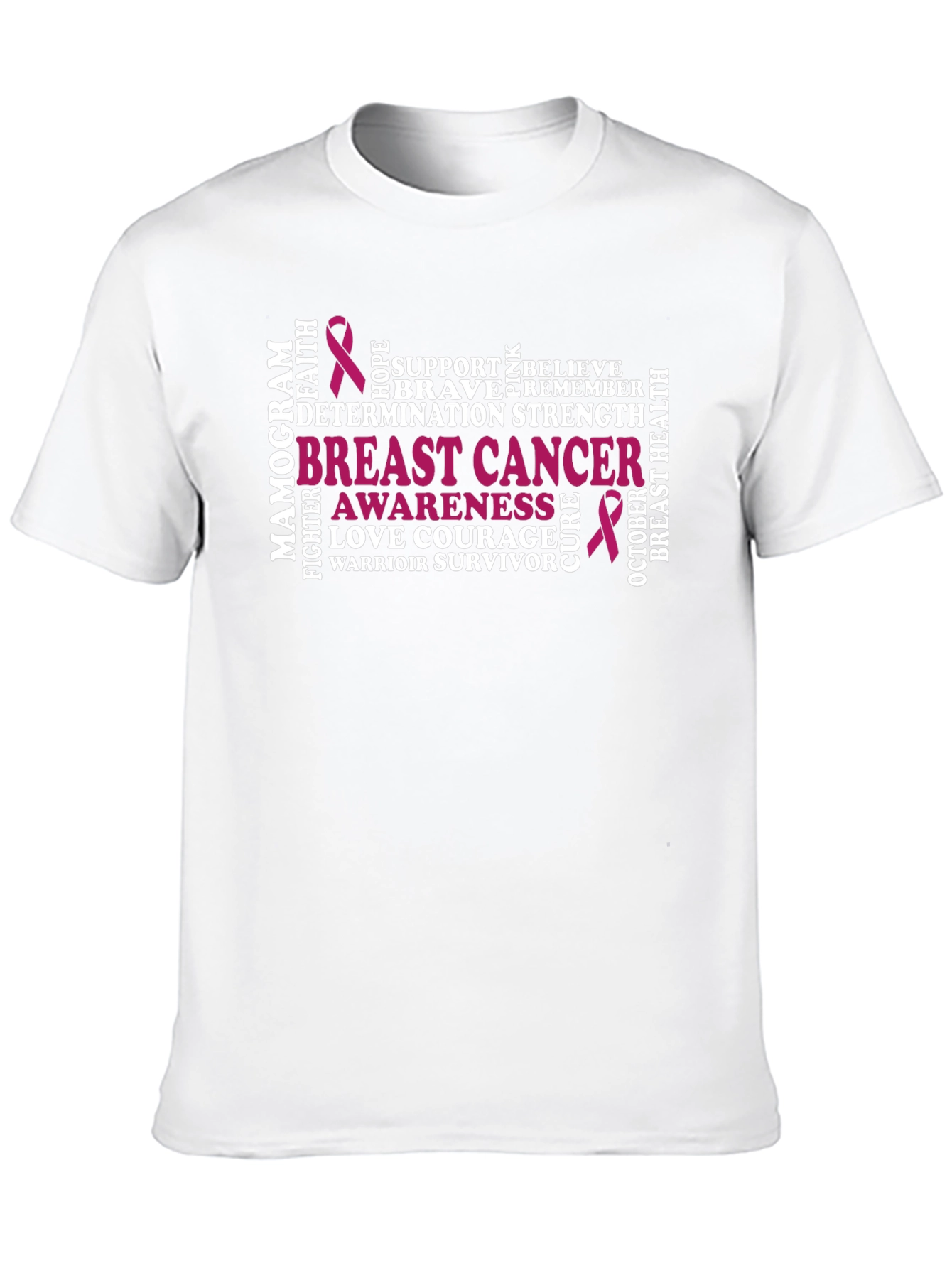 Breast Cancer Awareness Word Art T-Shirt