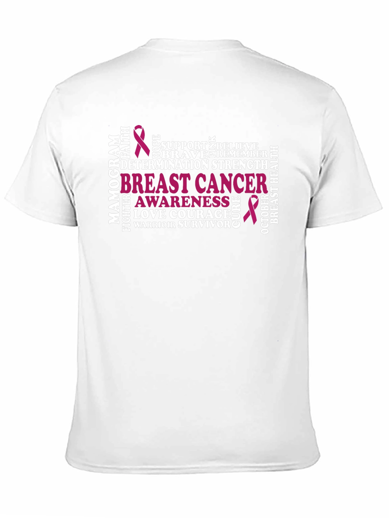 Breast Cancer Awareness Word Art T-Shirt