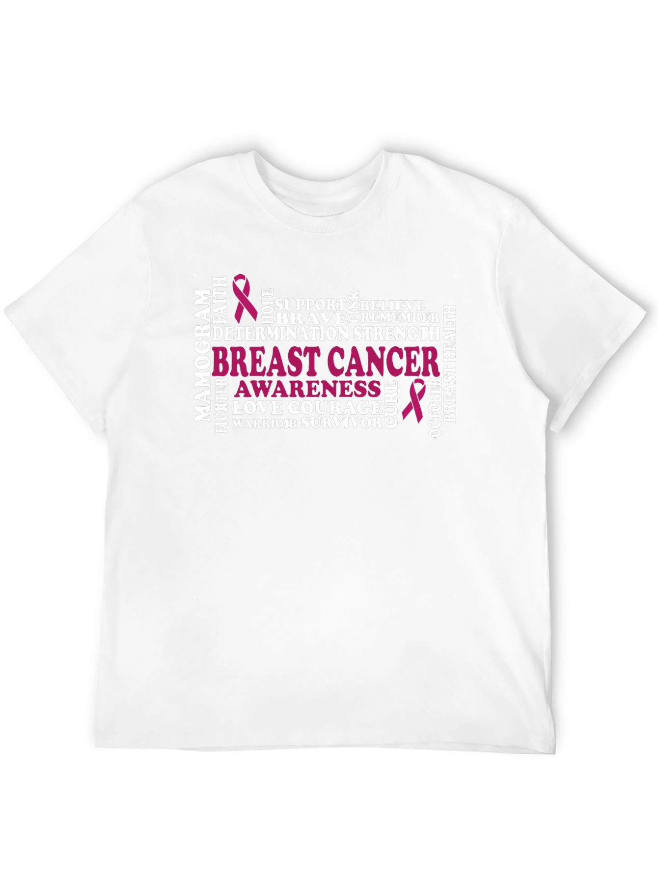 Breast Cancer Awareness Word Art T-Shirt