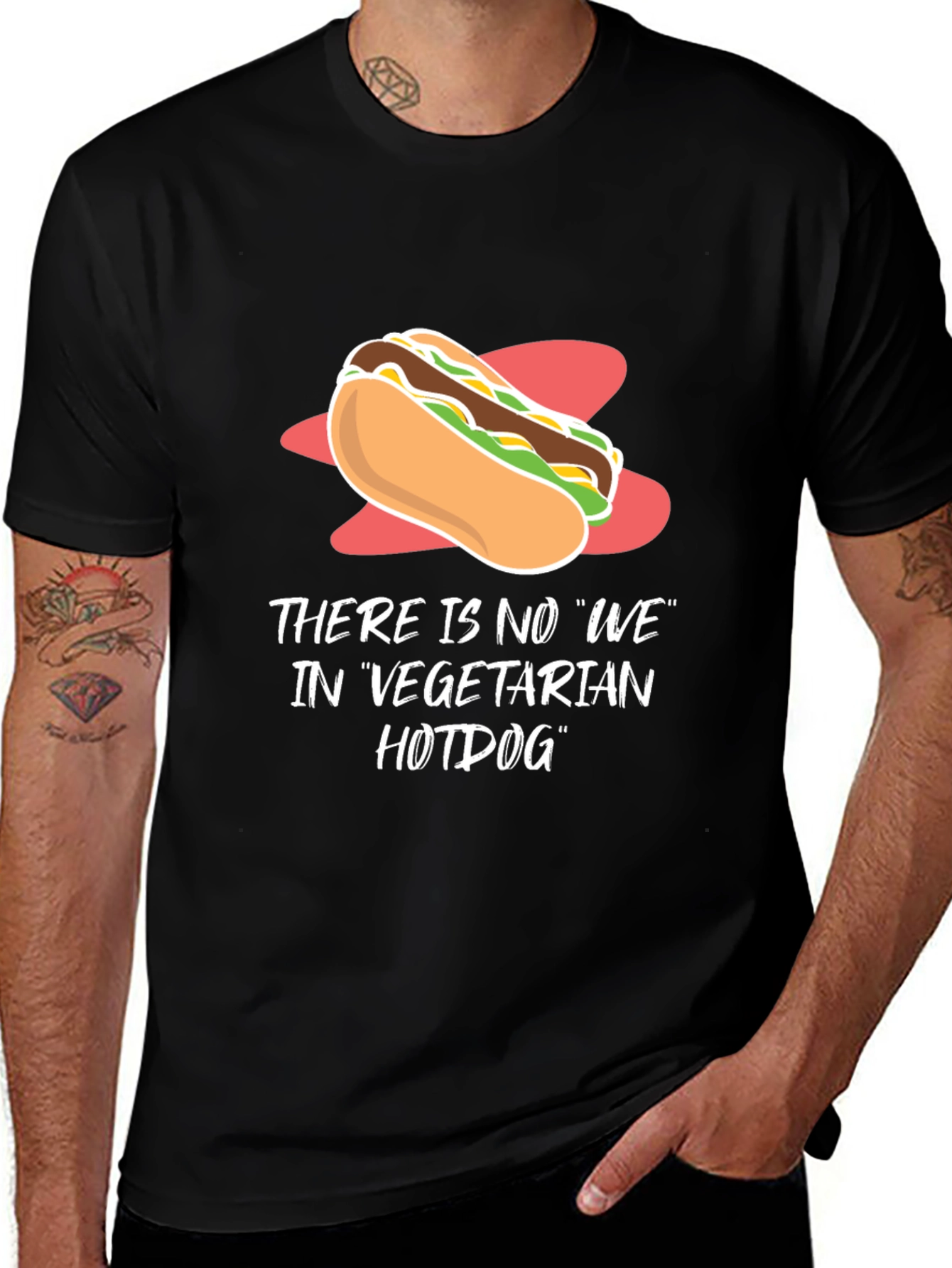 Vegetarian Hotdog T-Shirt - Funny Vegan Tee