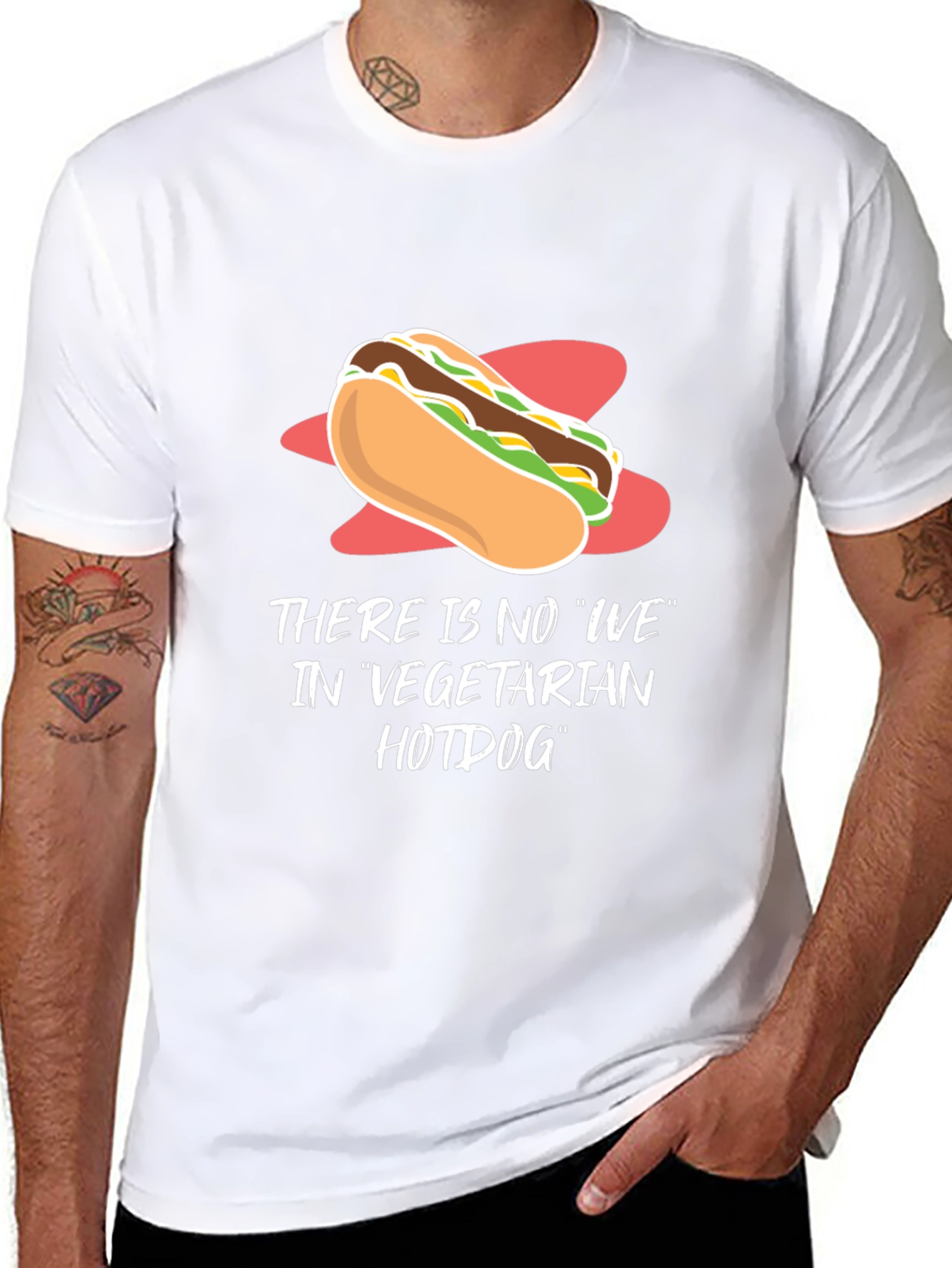 Vegetarian Hotdog T-Shirt - Funny Vegan Tee