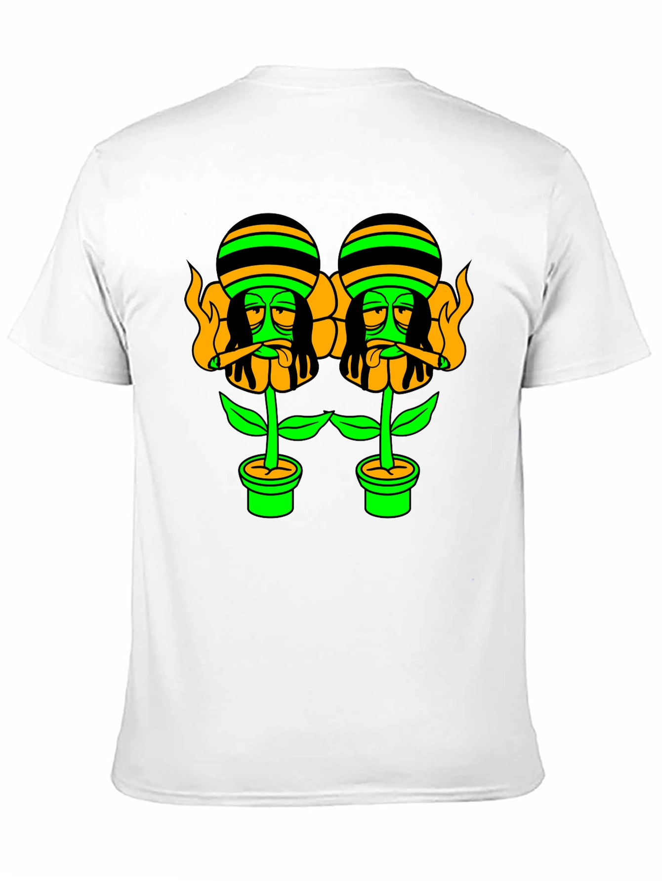 Rasta Flower Pot Graphic Tee - Black