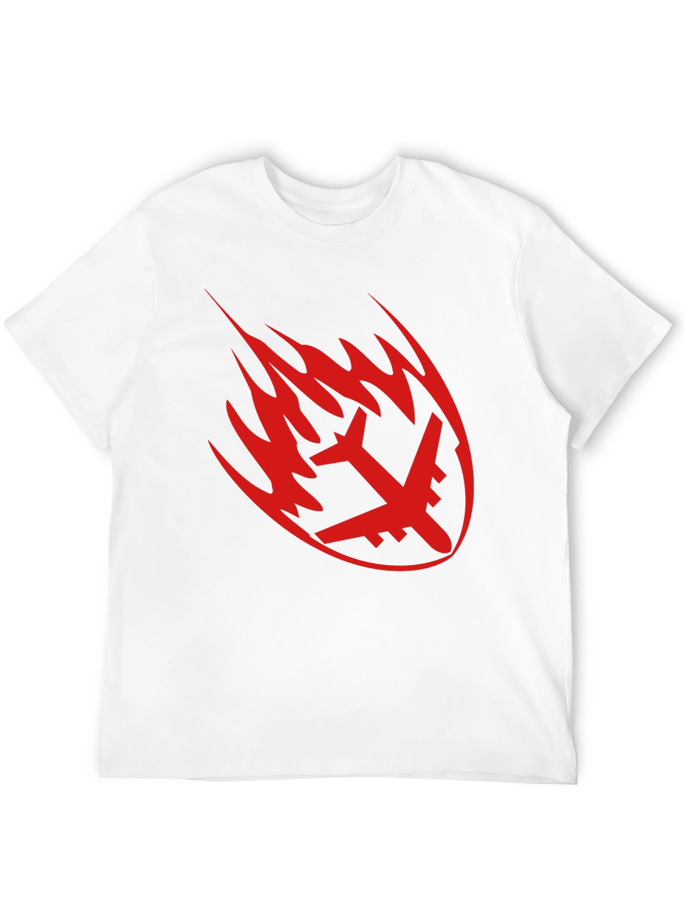 Fiery Plane Graphic Tee - Black Casual Shirt