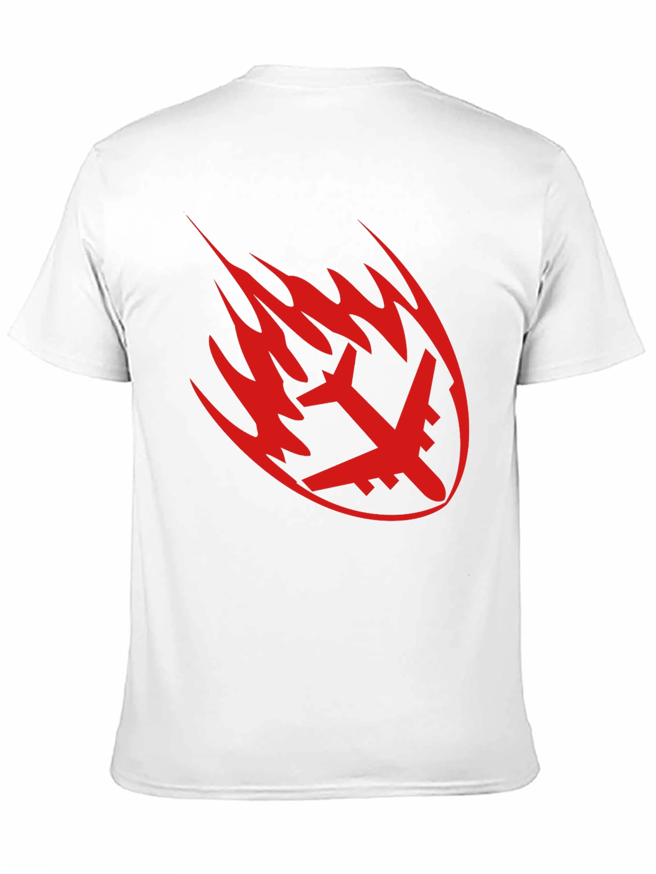 Fiery Plane Graphic Tee - Black Casual Shirt