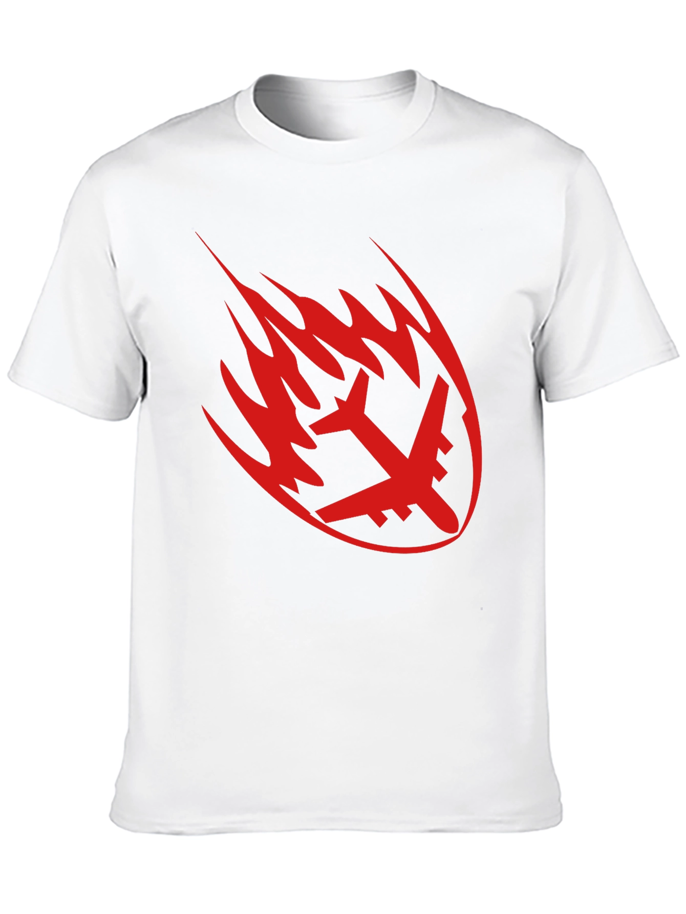 Fiery Plane Graphic Tee - Black Casual Shirt