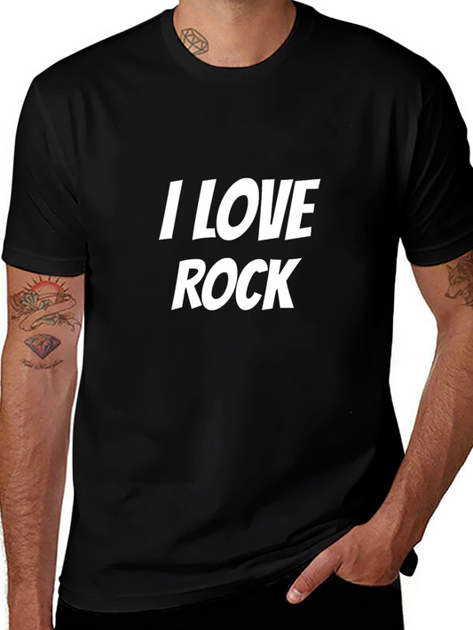 I Love Rock Black Tee - Music Fan Shirt