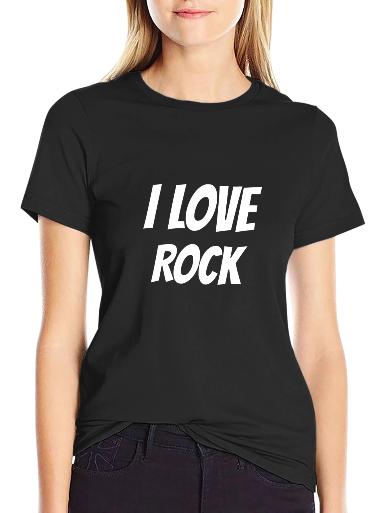 I Love Rock Black Tee - Music Fan Shirt