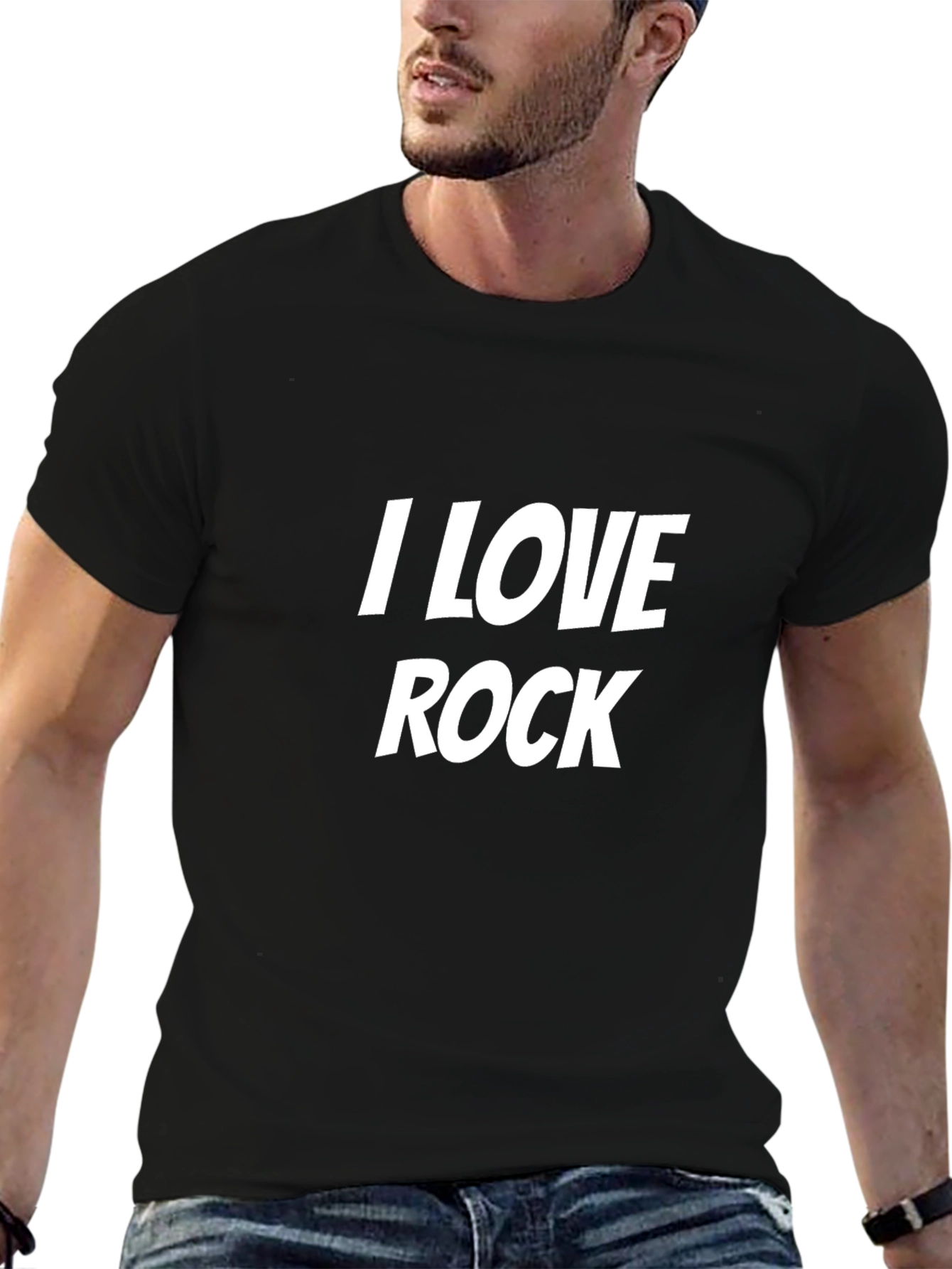 I Love Rock Black Tee - Music Fan Shirt