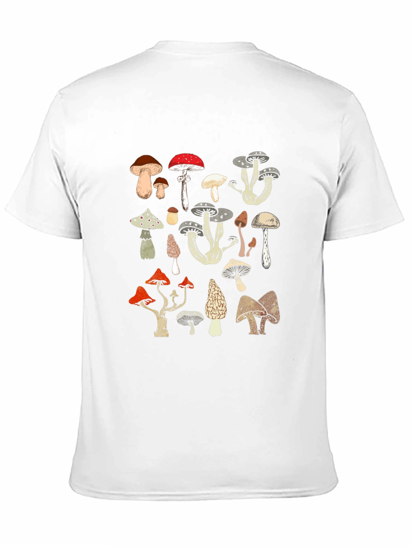 Mushroom Print Black T-Shirt