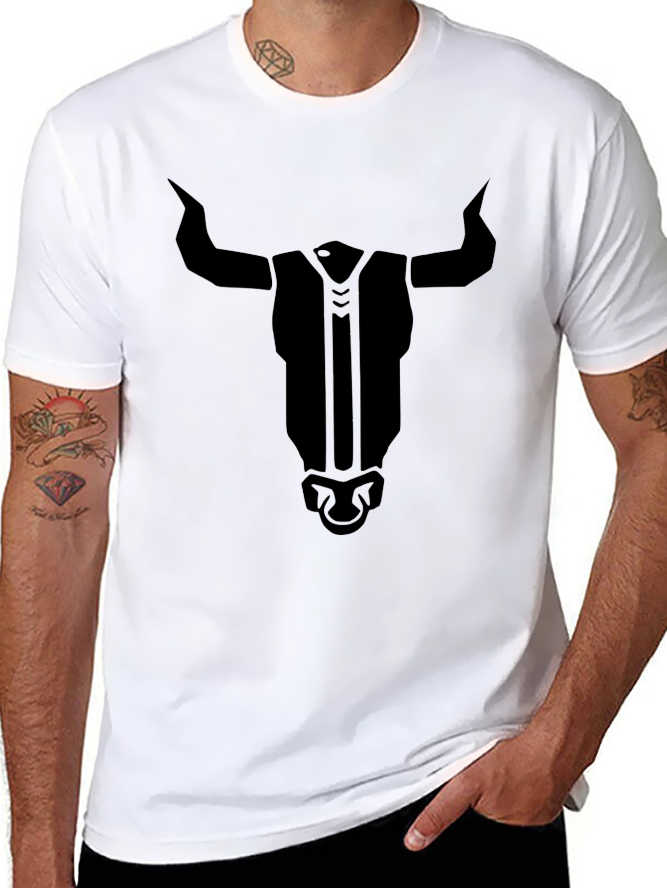 Black Bull Graphic Tee - Mens Crew Neck