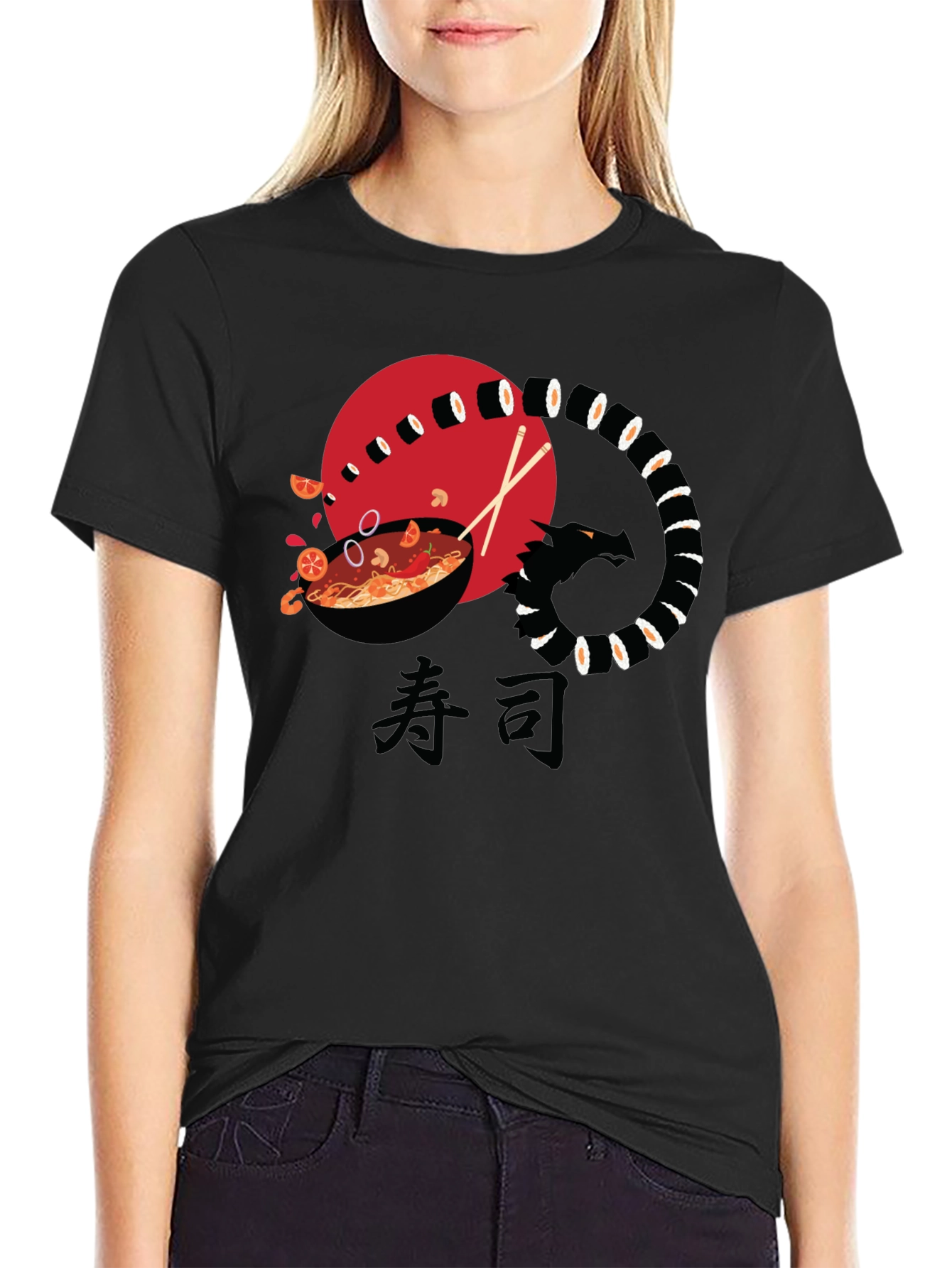 Sushi Dragon Ramen Graphic T-Shirt