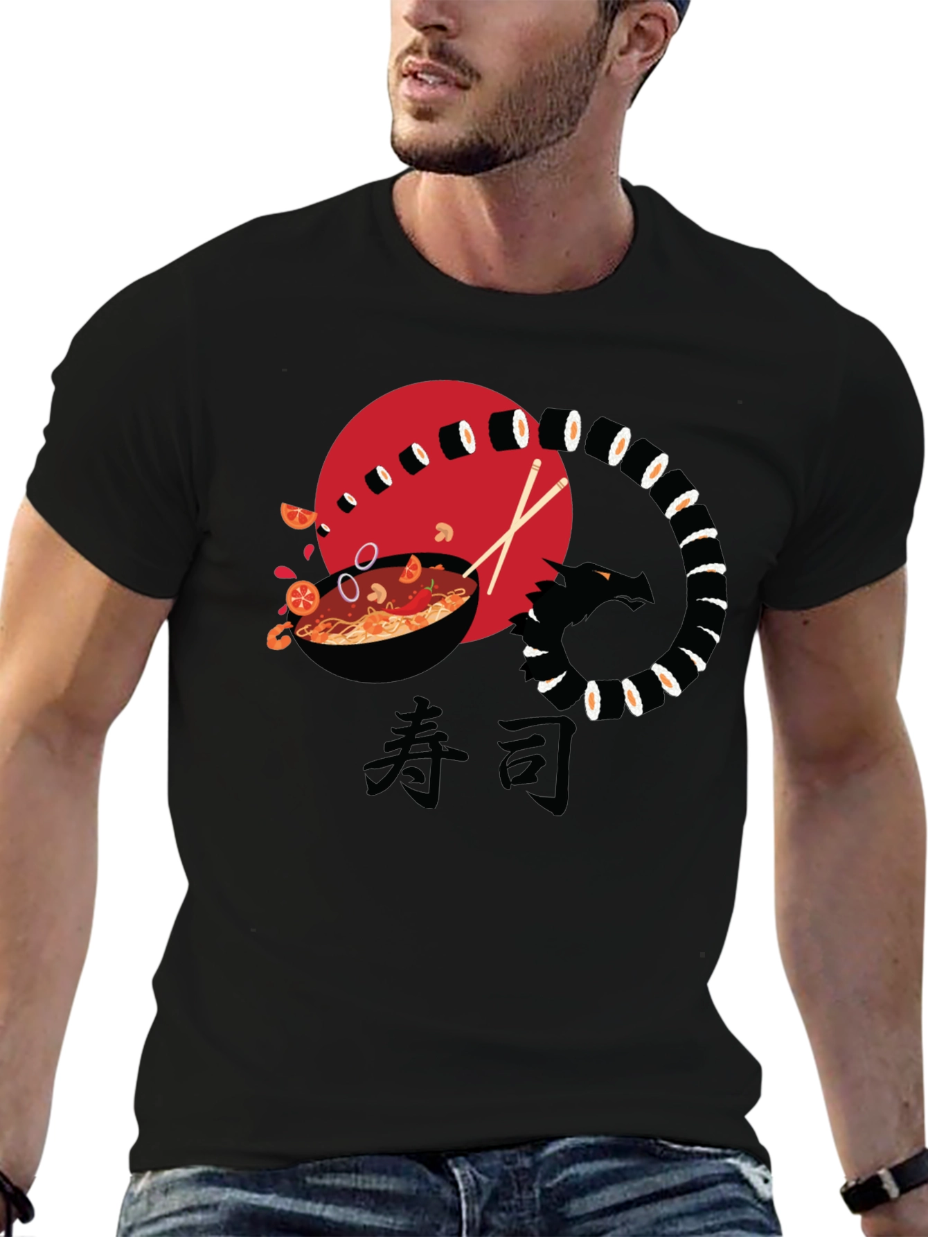 Sushi Dragon Ramen Graphic T-Shirt
