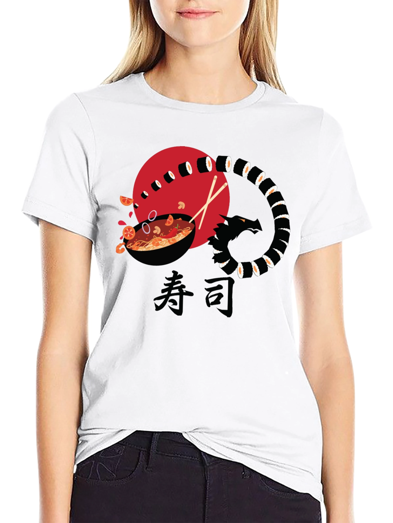 Sushi Dragon Ramen Graphic T-Shirt