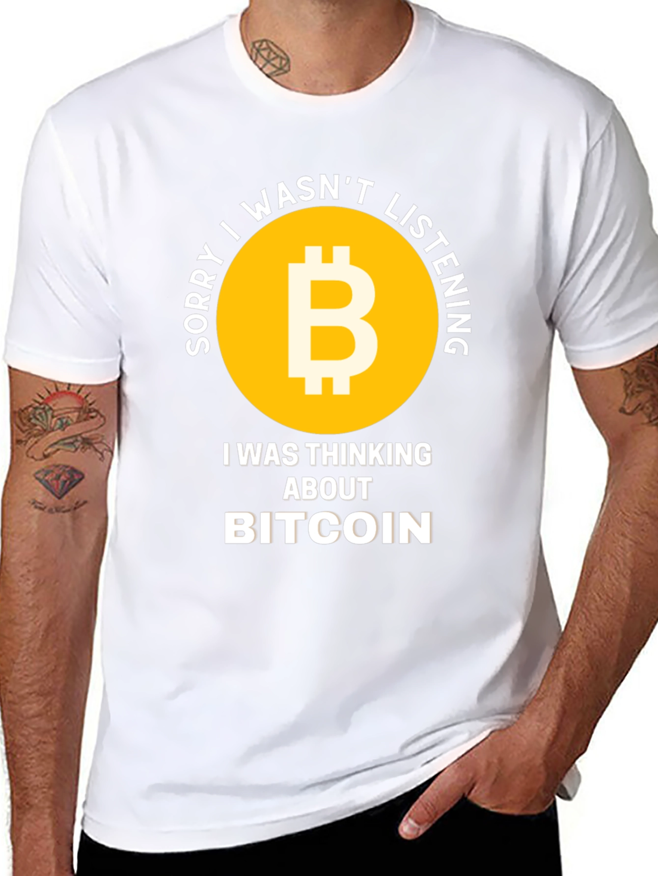 Bitcoin Thinking Funny T-Shirt