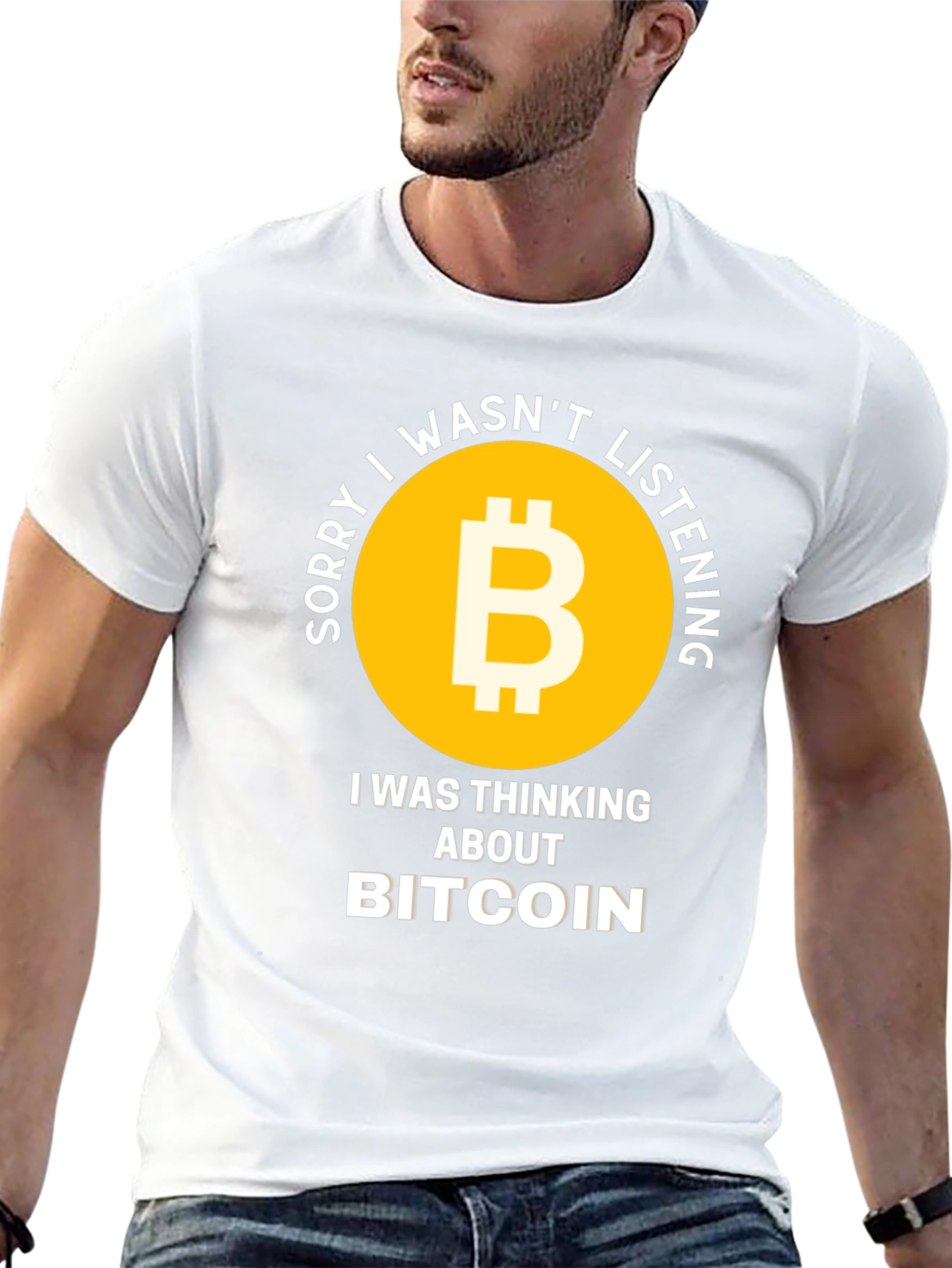 Bitcoin Thinking Funny T-Shirt